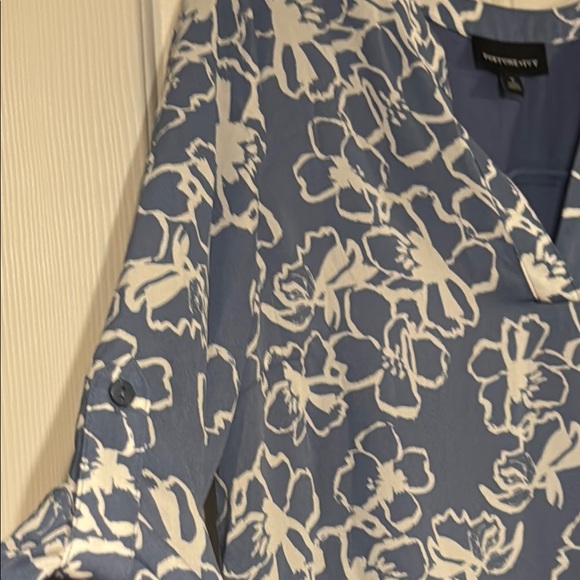 Blue Bell Sleeve Blouse with Mandarin Collar - Picture 4 of 5